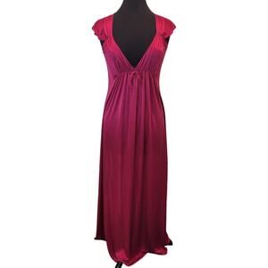 VTG 70s John Closs for Cira Pink Silky Nightgown Maxi Slip Dress XS S